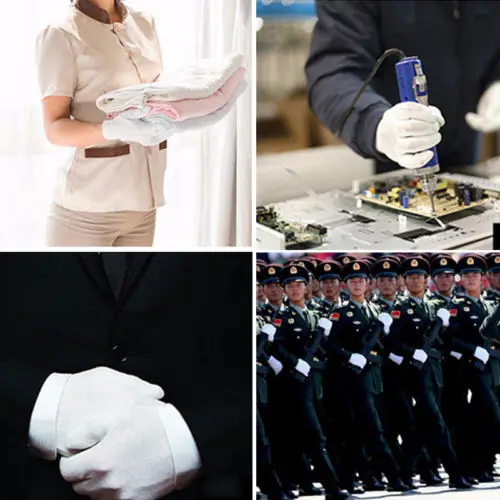 

6 Pairs Cotton White labor insurance Glove General Purpose Moisturising Lining Gloves etiquette wenwan quality inspection gloves