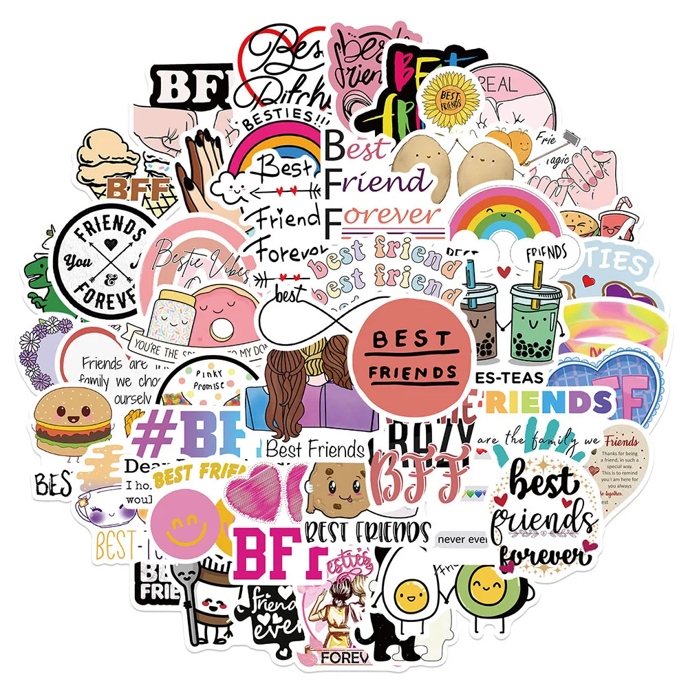 

10/30/50PCS Friendship BFF Stickers Aesthetic DIY Waterproof Phone Water Bottle Laptop Graffiti Decals Sticker Packs Kid Toy