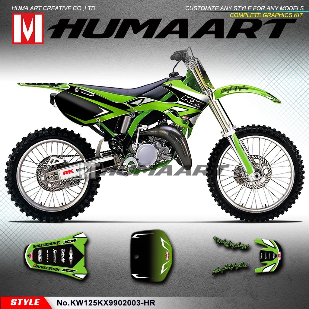

HUMAART MX Stickers Motocross Racing Decals Full Wrap Kit for KX 125 KX 250 KX125 KX250 1999 2000 2001 2002