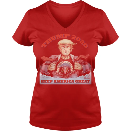 Футболка с V-образным вырезом и надписью Keep America Great Ladies от Трампа 2020 | Женская
