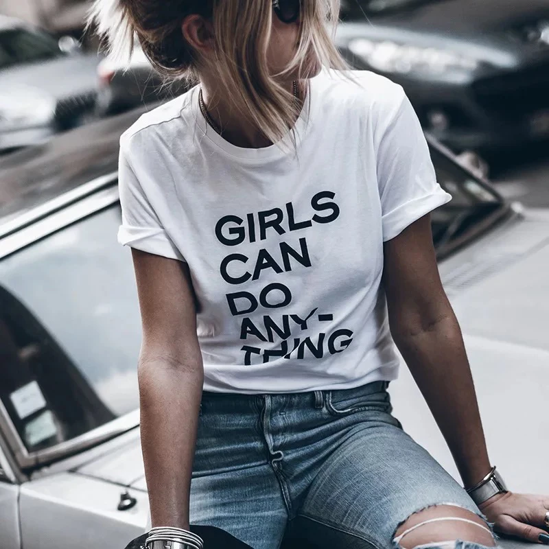 

Letter Print Tee Women T-shirt 100% Cotton black graphic tees women Round Neck Short Sleeve Sumemr women tee tops 108