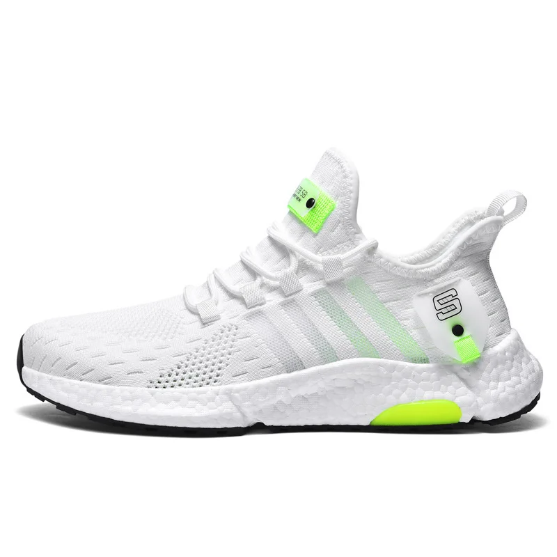 

Running Shoes New pure color woven mesh face running Korean fashion trend leisure sports men's shoes