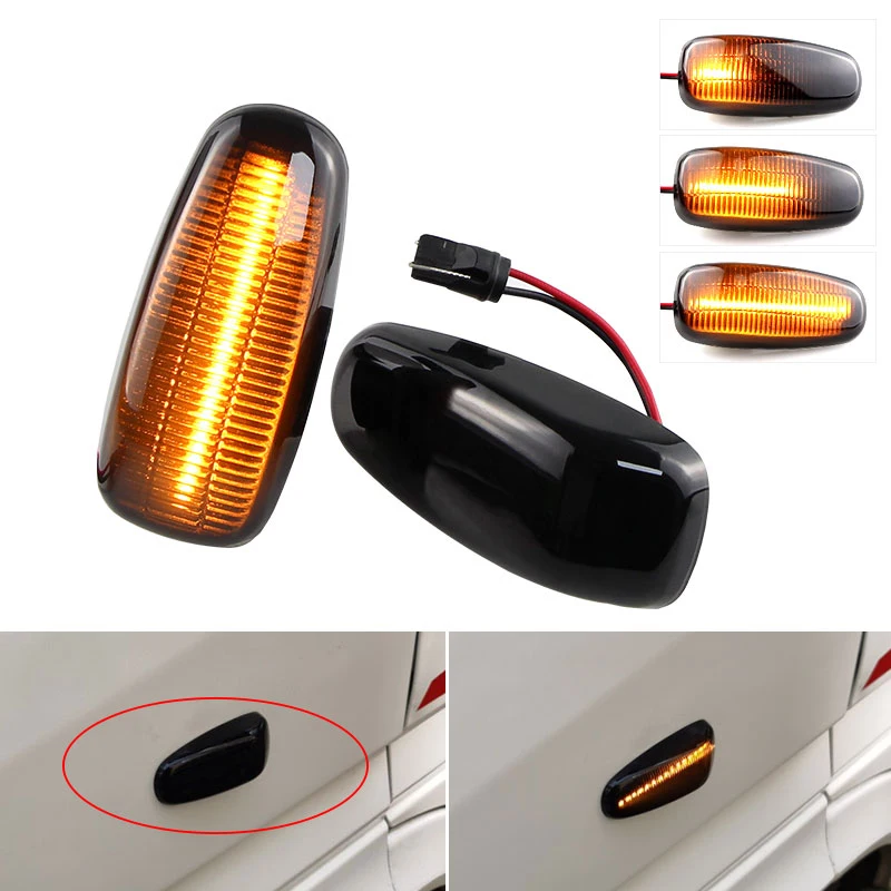 

2PCS LED Side Marker Turn Signal Indicator Dynamic Lights Lamp For Mercedes-Benz C-Class W202 1993-2002 S-CLASS W140 1991-1998