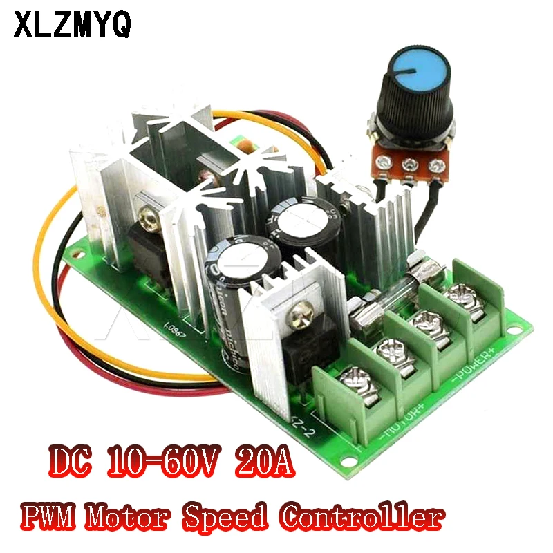 

DC 10-60V 60A Motor Speed Control PWM Motor Speed Controller Switch 20A Current Voltage regulator Drive Module 12V 24V 36V 48V