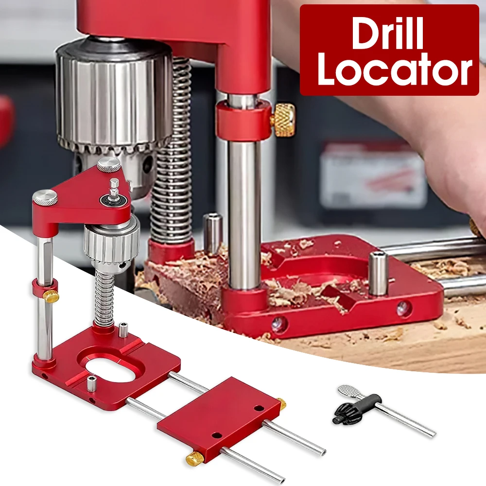 

2021 Woodworking Drill Adjustable Punch Locator Alloy Steel Drill Template Locator Convenient DIY Puncher Tools For Woodworker