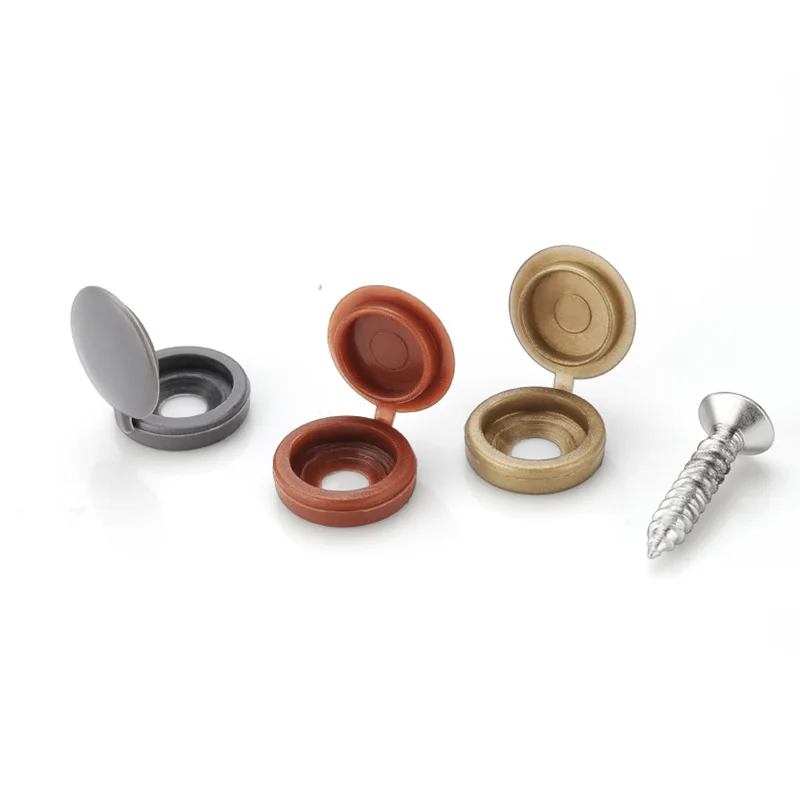 

100Pcs/pack Screw Cap Folding Snap Protection Cap Hinge Plastic Screw Cap Folding Cover Auto Furniture Decorative Cover Button