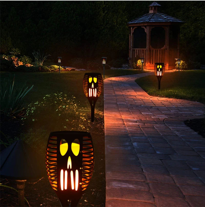 

12/96LED Solar Flame Torch Light Flickering Waterproof Garden Decor Landscape Lawn Lamp Path Lighting Torch Outdoor Light