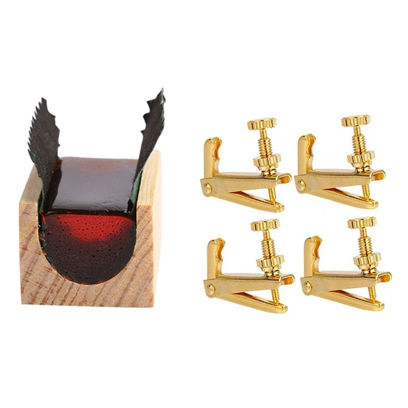 

1 Pcs Low Dust Rosin High Purity Resin & 4 Pcs Violin String Tuner Fine Tuner Adjuster Parts