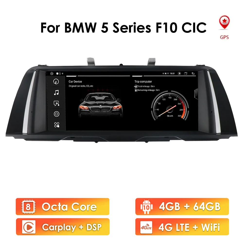

4G 64G 8 Core Android Auto Car Radio for BMW 5 F10 520i F11 525i 528i 2011-2012 CIC Car Stereo Autoradio Video Multimedia Player