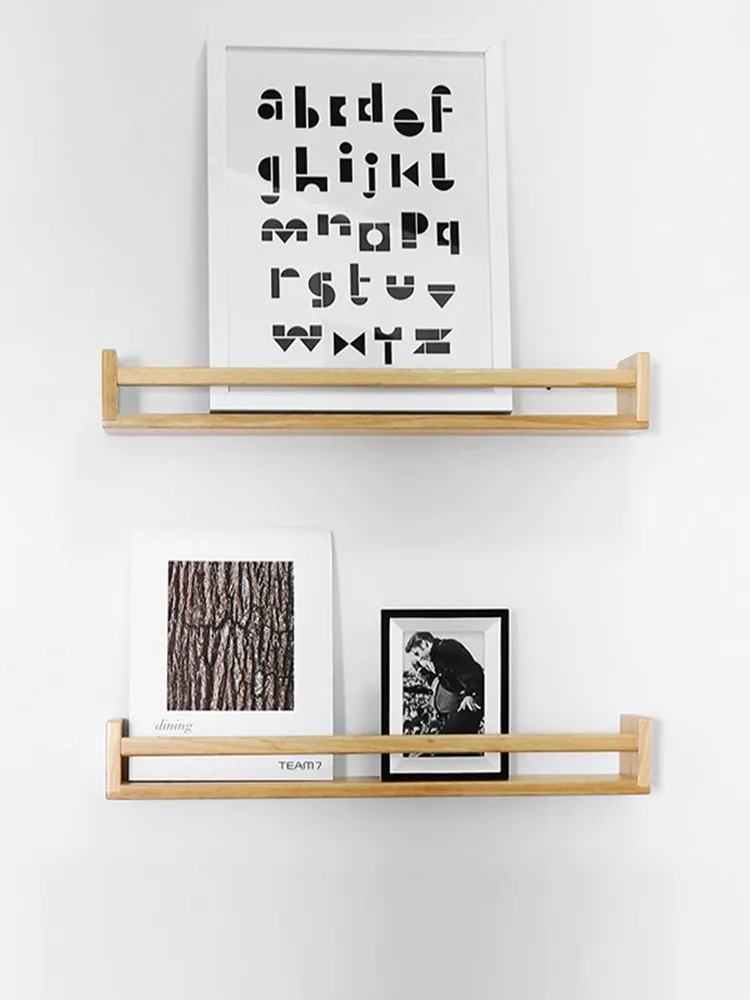 Простая полка из массива дерева настенная для гостиной держатель хранения