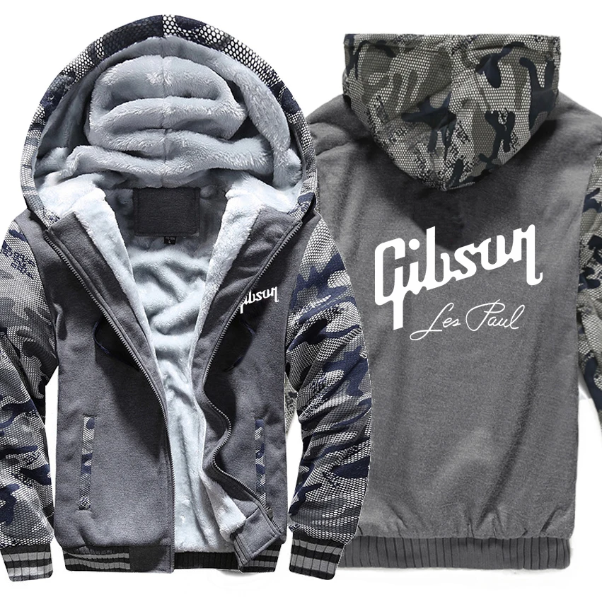 Гитары бренд Gibson толстовки зимняя камуфляжная теплая зимняя куртка с капюшоном на утином Мужская Флисовая фанатов музыки в стиле «хип-хоп» Gibson кофты (art.: 3a361cc0fc4) - 3a361cc0fc4