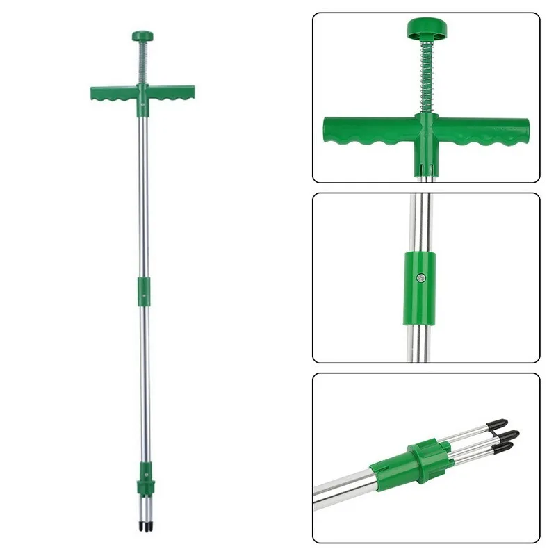 Manual Weeders,3 Claws Stand Up Weed Puller,Garden Hand Tool with Handle and High Strength Foot Pedal