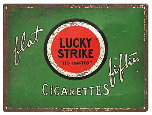 

Metal Tin Sign Lucky Strike Cigarettes Smoke Tobacco Pub Outdoor Bar Retro Poster Home Kitchen Restaurant Wall Decor Signs 12x8i