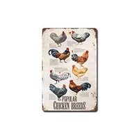 popular chicken breeds funny metal tin sign for chickens decor home wall retro decor sign%ef%bc%888x12 inch