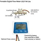 US211M Lite цифровой расходомер и USN-HS41PE-2 0,2-2.5LPM датчик общего объема и расхода