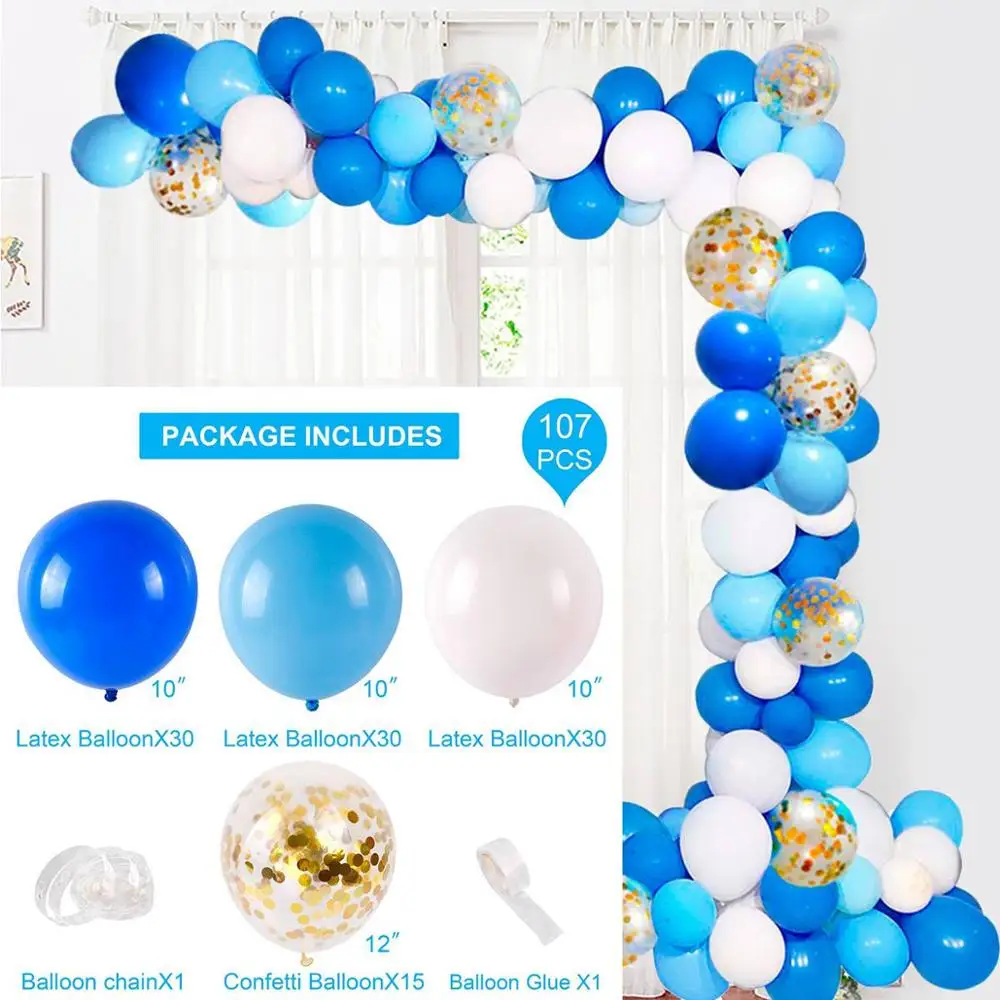 blue 107pcs Прозрачная коробка для маленьких девочек и мальчиков, декор для крещения, дня рождения, подарочная картонная коробка, принадлежности для маленьких мальчиков - Цвет: blue 107pcs