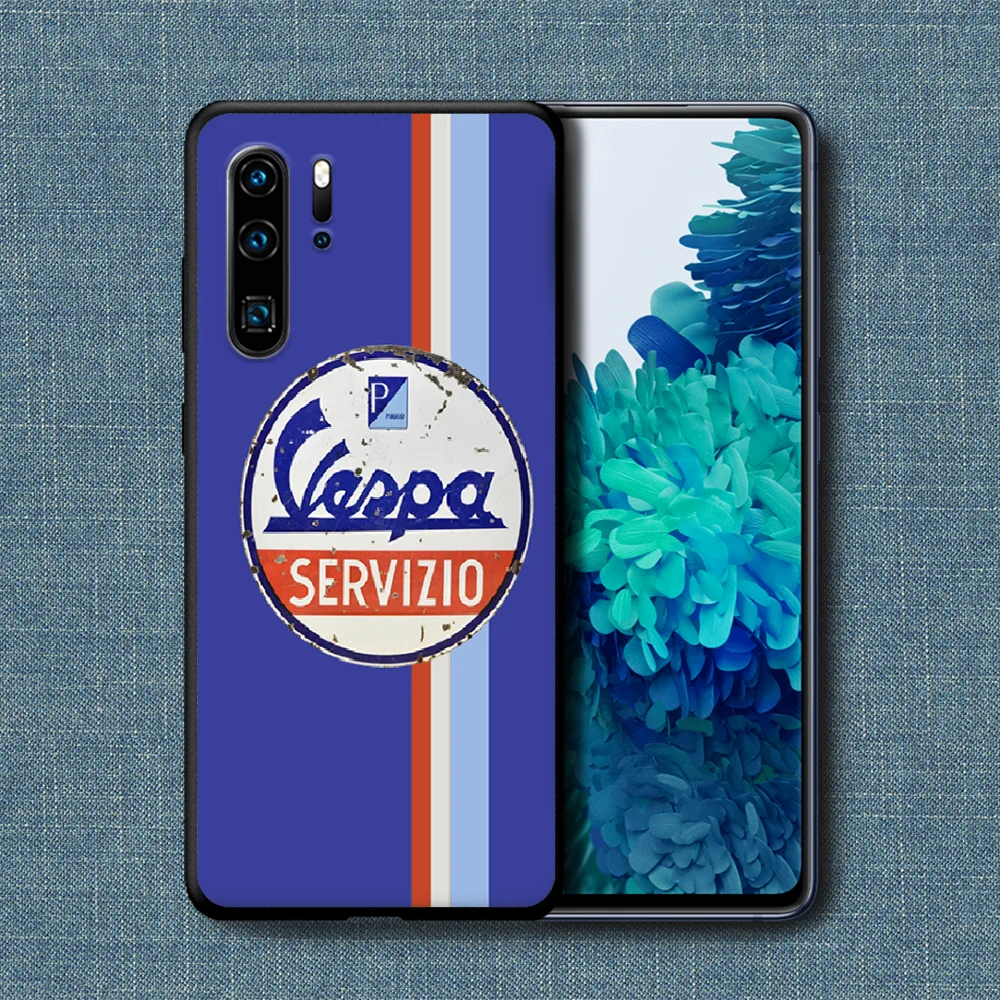 

Vespa Scooter Phone Case For Huawei P Mate Smart 10 20 30 40 Lite Z 2019 Pro black Cell 3D Cover Tpu Coque Trend Bumper Fashion