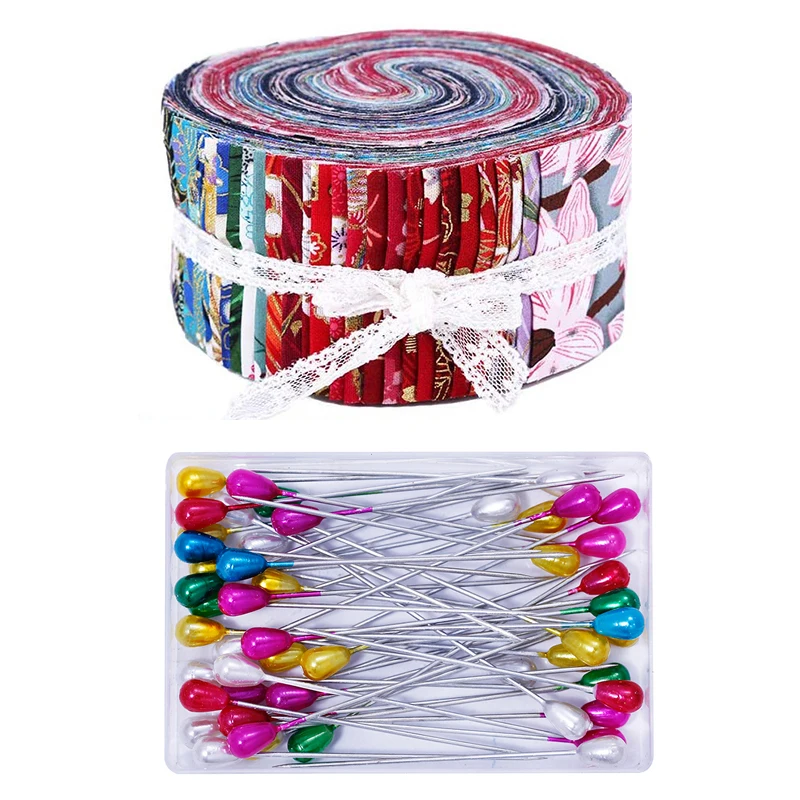 

Dailylike 140Pcs Jelly Rolls Strips Fabric Cotton Quilting Craft Bundle Quilting Fabric Patchwork+Dressmaking Quilting Pins