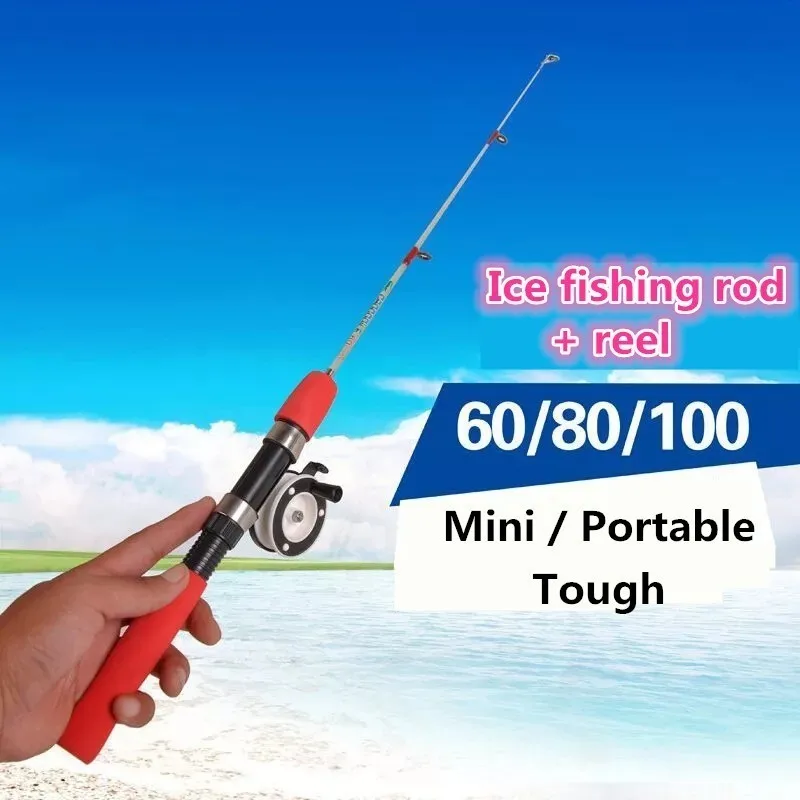 Ледяная зимняя удочка набор снастей 2 секции стекловолокна полюс мягкий
