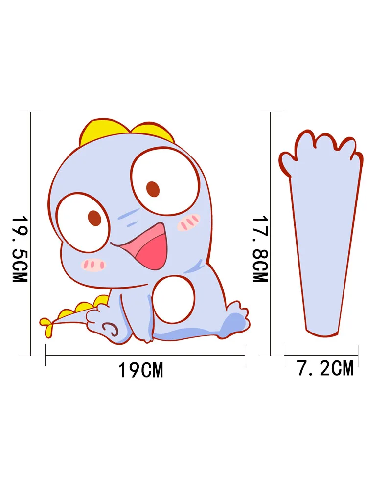 

ZTTZDY Lovely Cartoon Pattern Dinosaur Car Rear Window Sticker Decor YJ3-0075