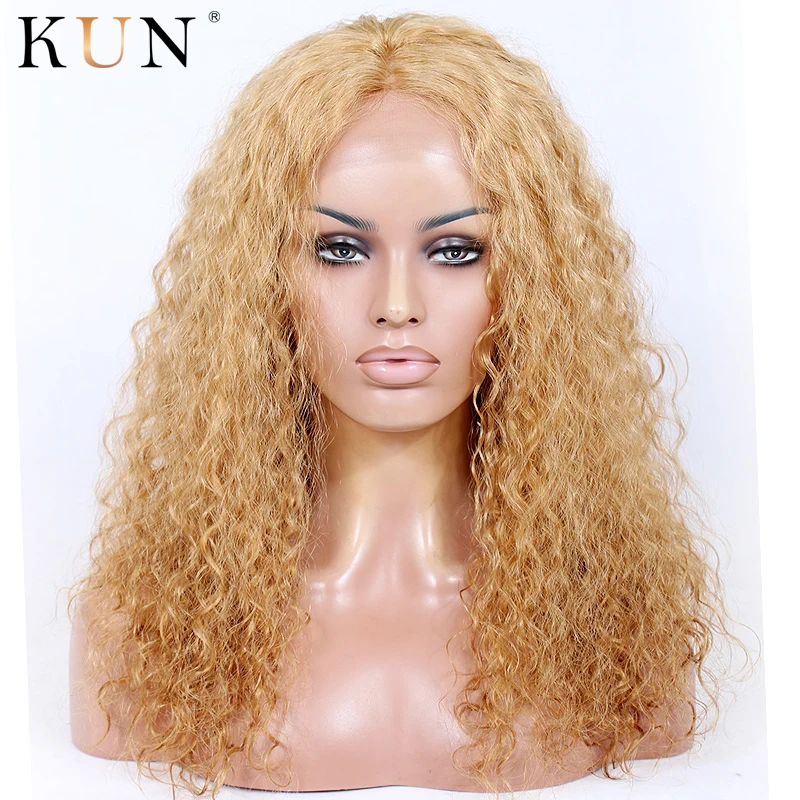 #27 Клубника блонд Омбре кружева передние человеческие волосы парики волна воды