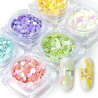 6pcslot 23cm rectangle nail sequins sparkly holographic nail glitter set uv gel manicure slices flakes holo confetti glitter