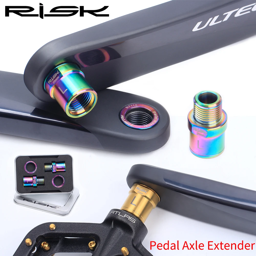 

Bike Titanium Ti Alloy Pedal Axle Extenders One Pair Bicycle Pedal Extension Bolts Spacers 16mm/20mm for MTB Road Bicycle Pedals