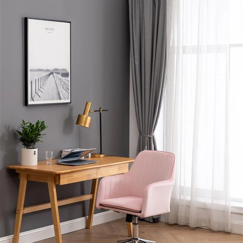 

360 Degree Swivel Home Office Chair Plush Velvet Desk Chair Reception Chair with Height Adjustment