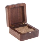 Из орехового дерева Винтаж замок сундук коробка для хранения украшений Чехол Органайзер c логотипом отличный подарок складной мини деревянной коробке брелок Jewelr