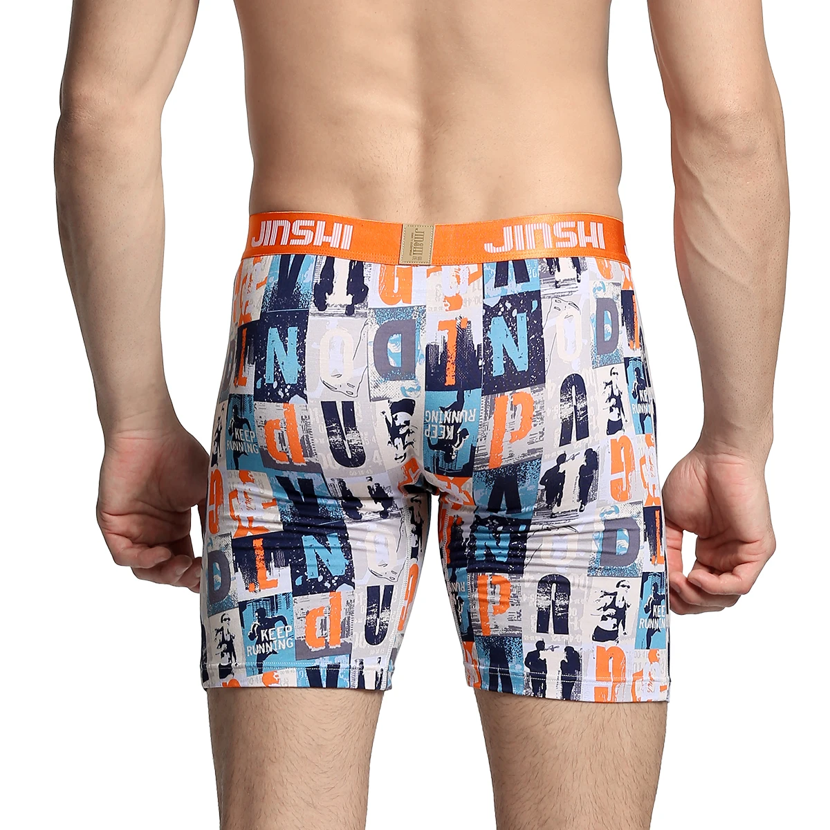 Mens Underwear Boxer Briefs Long  Printing Bamboo Breathable Comfortable No Ride Up Male Panties Shorts Homme Boxershorts