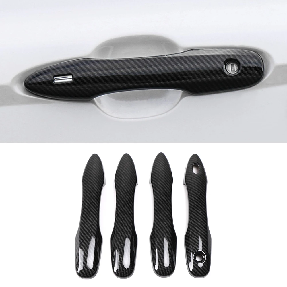 

Car Accessories ABS Carbon Gate Door Handle Trim Frame Sticker Cover for Toyota Camry XV70 Corolla E210 Avalon XX50 2018-2021