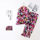 Пижамный комплект с мультяшным принтом для женщин, пижама из 100% хлопка, комплект из двух предметов, брюки с длинным рукавом, украшение для дома на осень