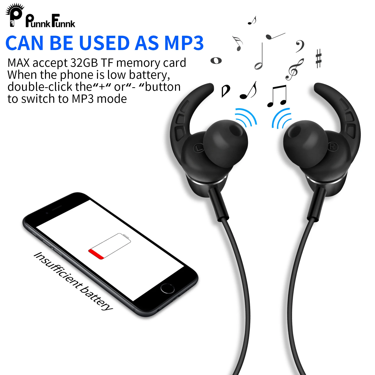 PunnkFunnk Bluetooth 5,0 наушники магнит глубокий бас стерео спортивные наушники для Iphone 5 6 7 8 X XR XS MAX Xiaomi Oppo samsung