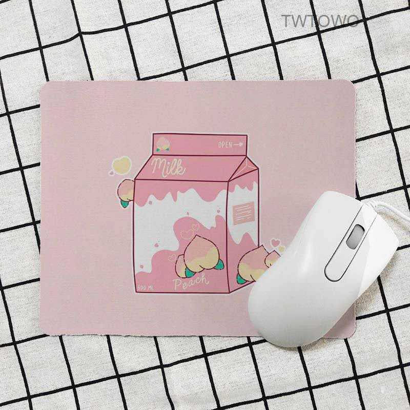 

Японский Kawaii игровой коврик для мыши с рисунком клубники молока простой дизайн игровой коврик для мыши s 26x21 см стол