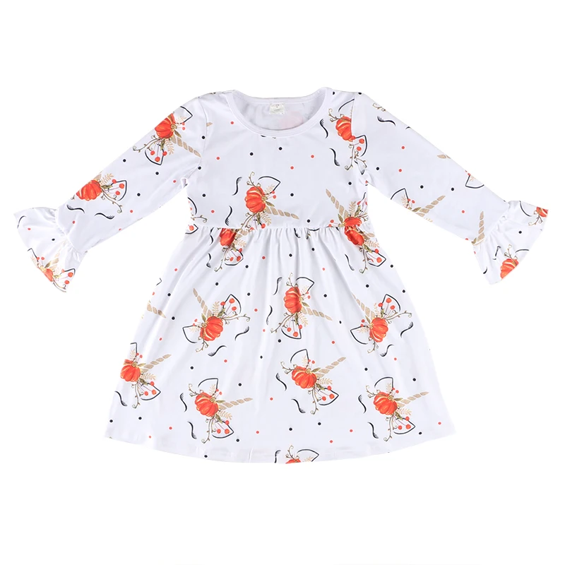 Дети Единорог платья для девочек костюм на Halloween детей праздничные с длинными