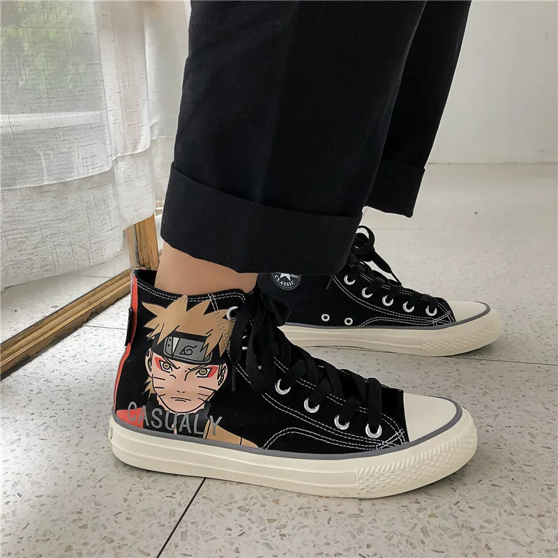 

New Men's Shoes Cartoon anime Men Casual Shoes High-top Sneakers Man Canvas Shoes Vulcanized shoes Fashion Zapatillas Hombre