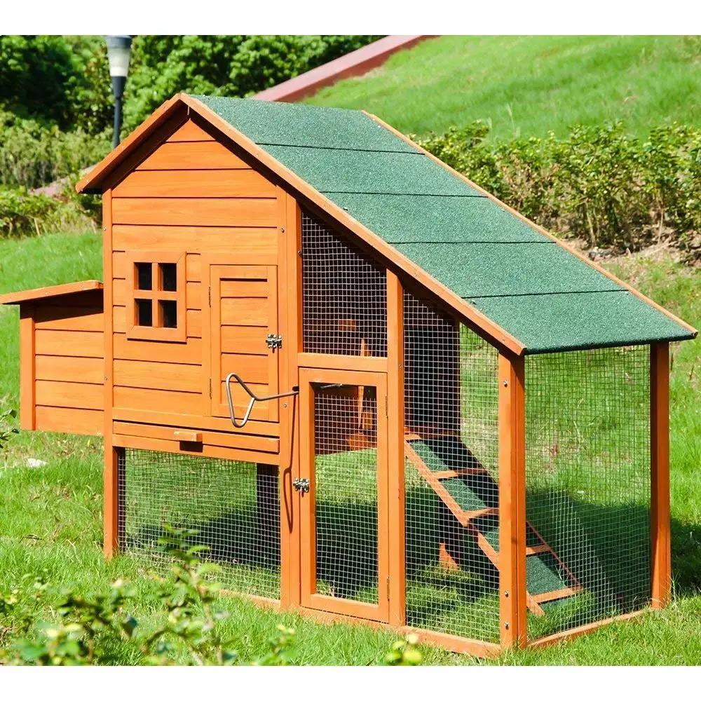 

67 "Lx26" Wx47 "H Pet Rabbit Hutch курятник, деревянный домик для маленьких животных с выдвижным лотком и чехлом для яиц [US-Depot]