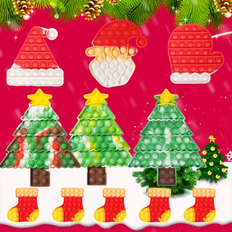 

Christmas Decompression Novel Toys Fun Santa Claus Squeeze Bubble Toys for Adults and Children To Relieve Autism Interaction