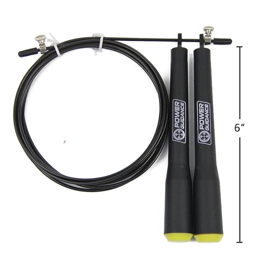 

PROCIRCLE Speed Jump Rope - Adjustable 10ft - Skipping Ropes Best for Fitness Boxing MMA Training - Metal Ball Bearings - Black
