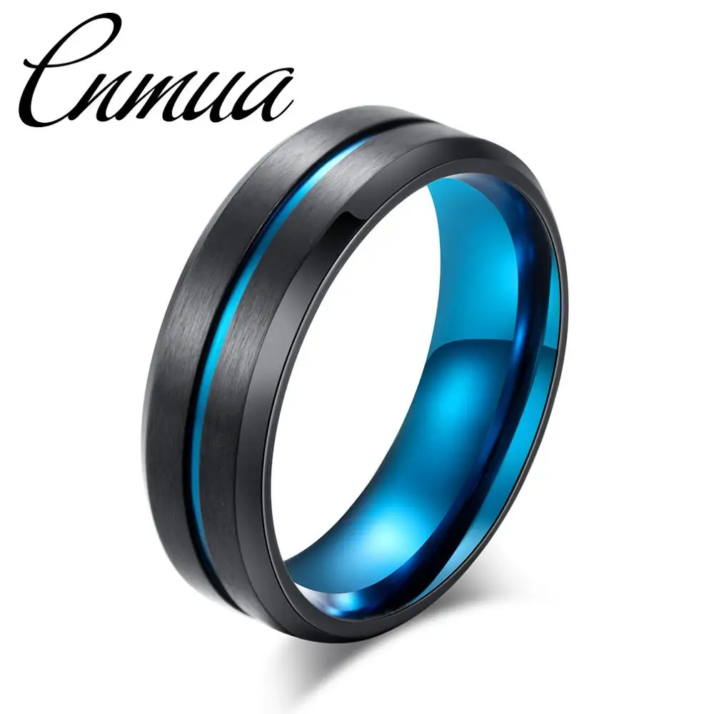 Новое поступление 2020 титановое стальное матовое двухцветное кольцо черное