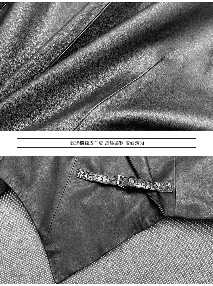 

2021 Spring Women High quality Genuine leather blazer jackets Chic OL elegant leather short coat C716