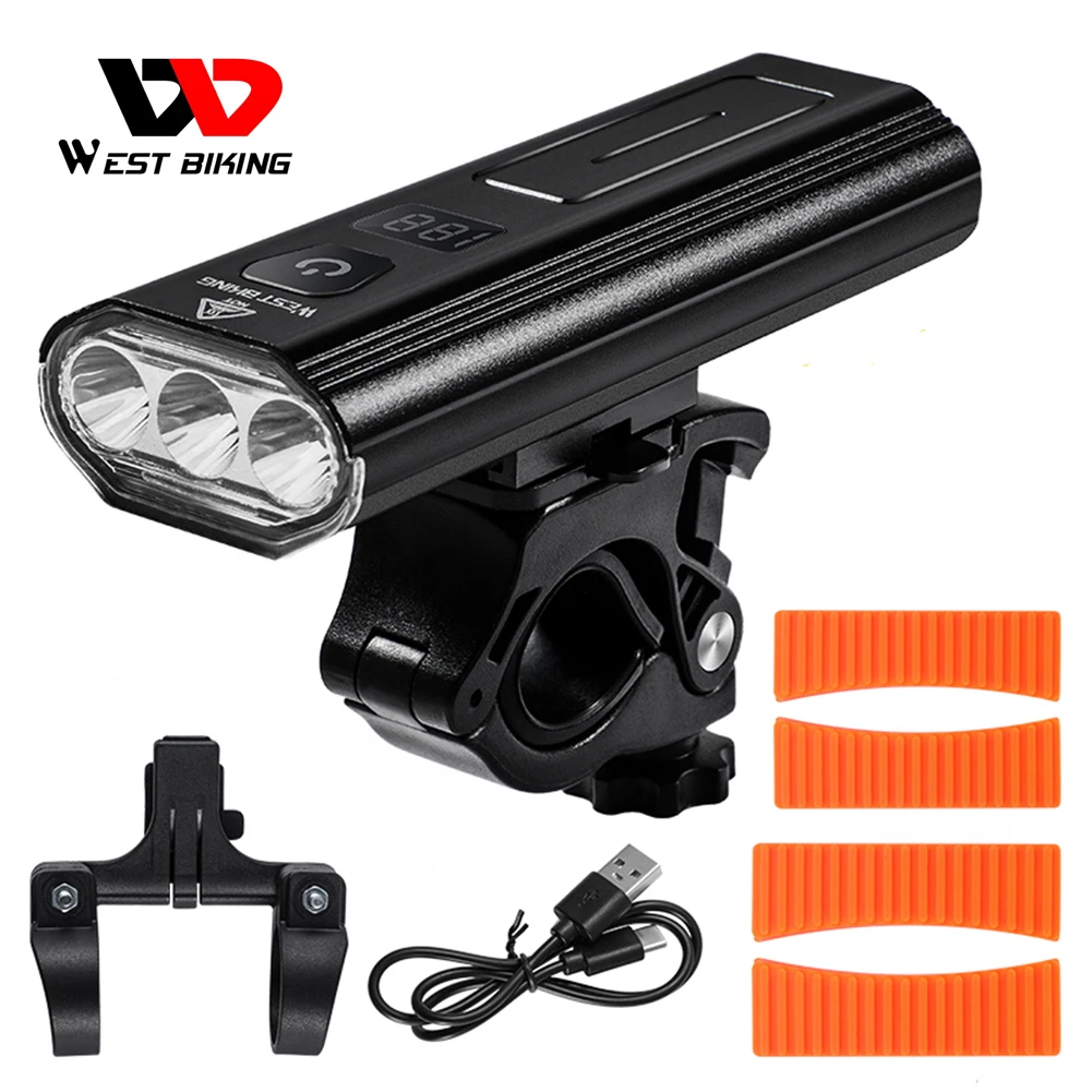 

Передний светодиодный фонарь для велосипеда, WEST BIKING T6, с зарядкой от USB
