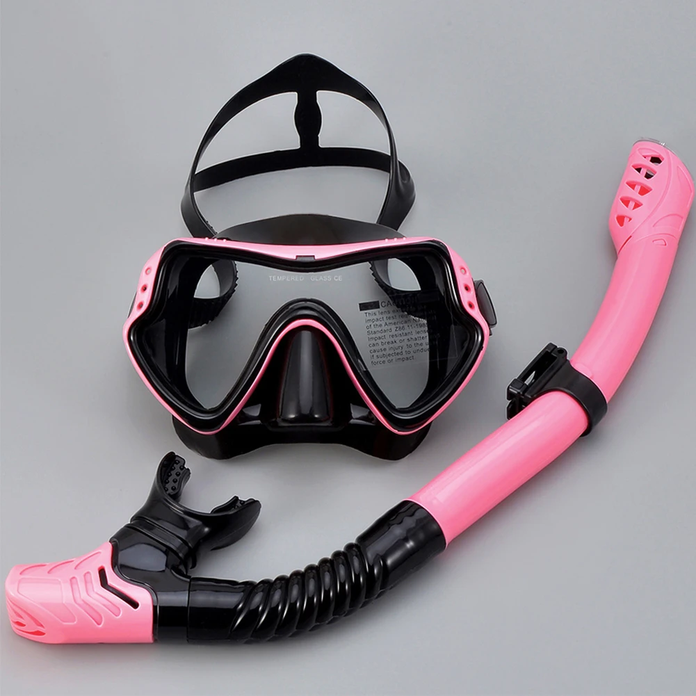 

Professional Scuba Diving Mask Silicone Mask Snorkel Anti-Fog Diving Mask Snorkel Full Dry Tube Underwater Swim Equipment