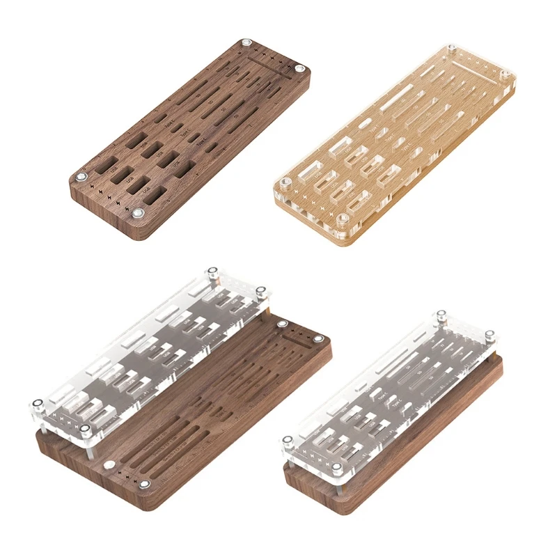 

26/29/40-slot Game Cards Storage Holder Display Stand Acrylic & Wooden Organizer Case Box for TF/SD/CF Card U Disk Type-C Device