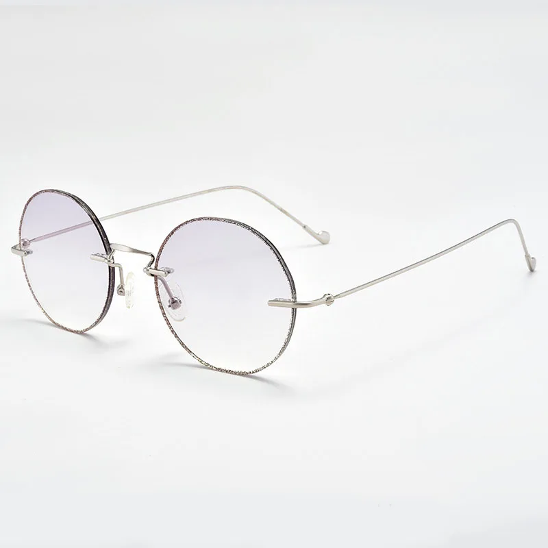 Круглые очки в оправе новые женские оптические Серебристые пудры Oculos очки Gafas Opticas Lesebrille очки - Цвет оправы: Серебристый