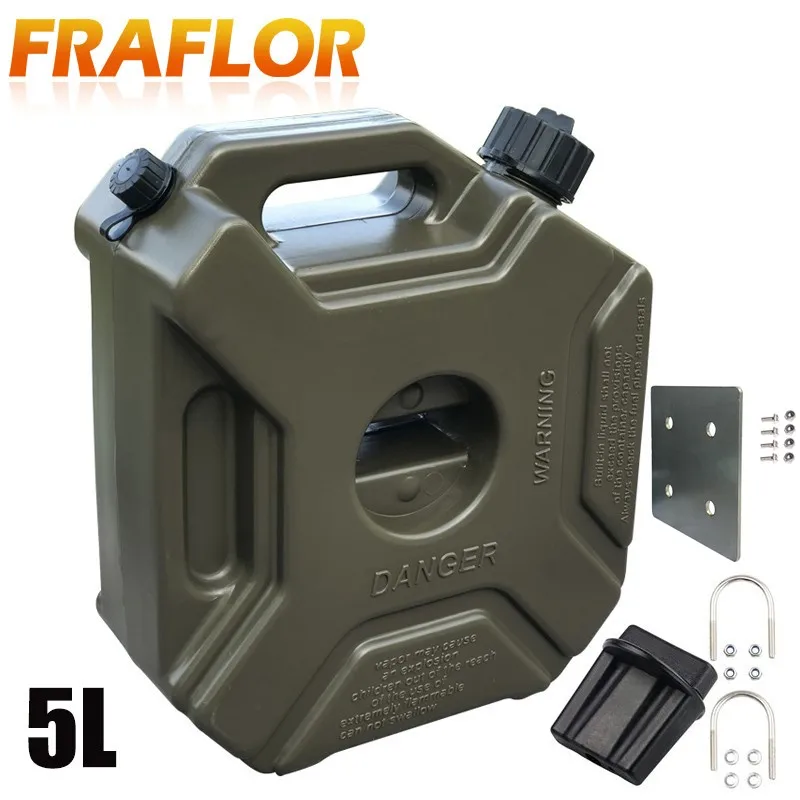 with Lock and plate 5L зеленый черный бак для топлива, запасные пластиковые бензиновые баки, крепление мотоцикла, Автомобильный газовый бак, бензиновый контейнер для масла, топливные кувшины Jerrycan - Название цвета: with Lock and plate