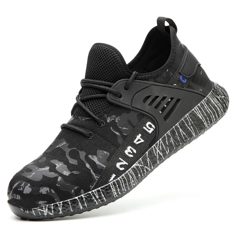 Модная защитная обувь камуфляжная дышащая непрокалываемая для работы мужские