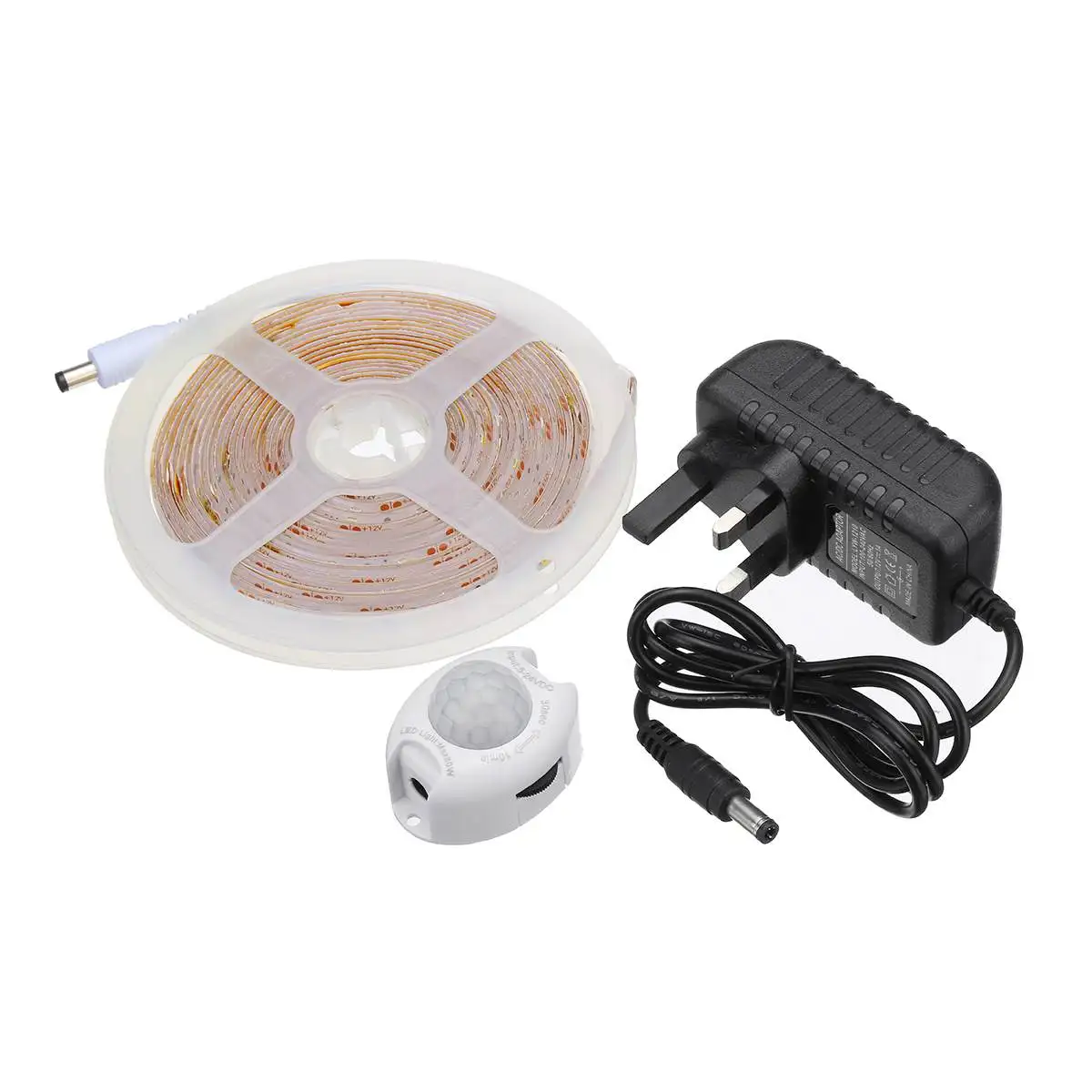 

DC12V LED Strip Motion Sensor Light Auto ON/OFF Flexible LED Tape 2/3/4/5M 2835SMD Bed light with UK Power Supply