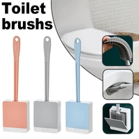 toilet brush and holder tpr bristles toilet brush deep cleaning with long handle for bathroom wall mount punch free escobilla wc
