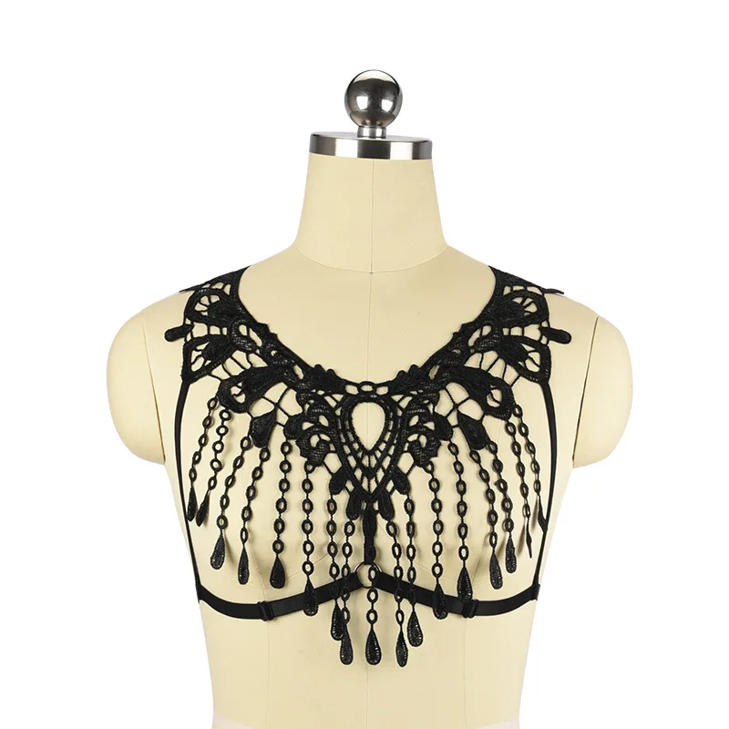 Prom queen lace cross tassel hollow sexy harness underwear suitable for any body and delicate |